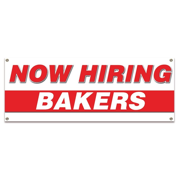 Signmission Now Hiring Bakers Banner Apply Inside Accepting Application Single Sided B-30197 - main